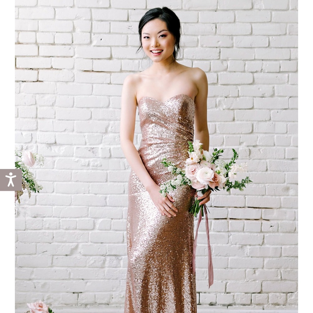 Merlot sequined strapless dress
